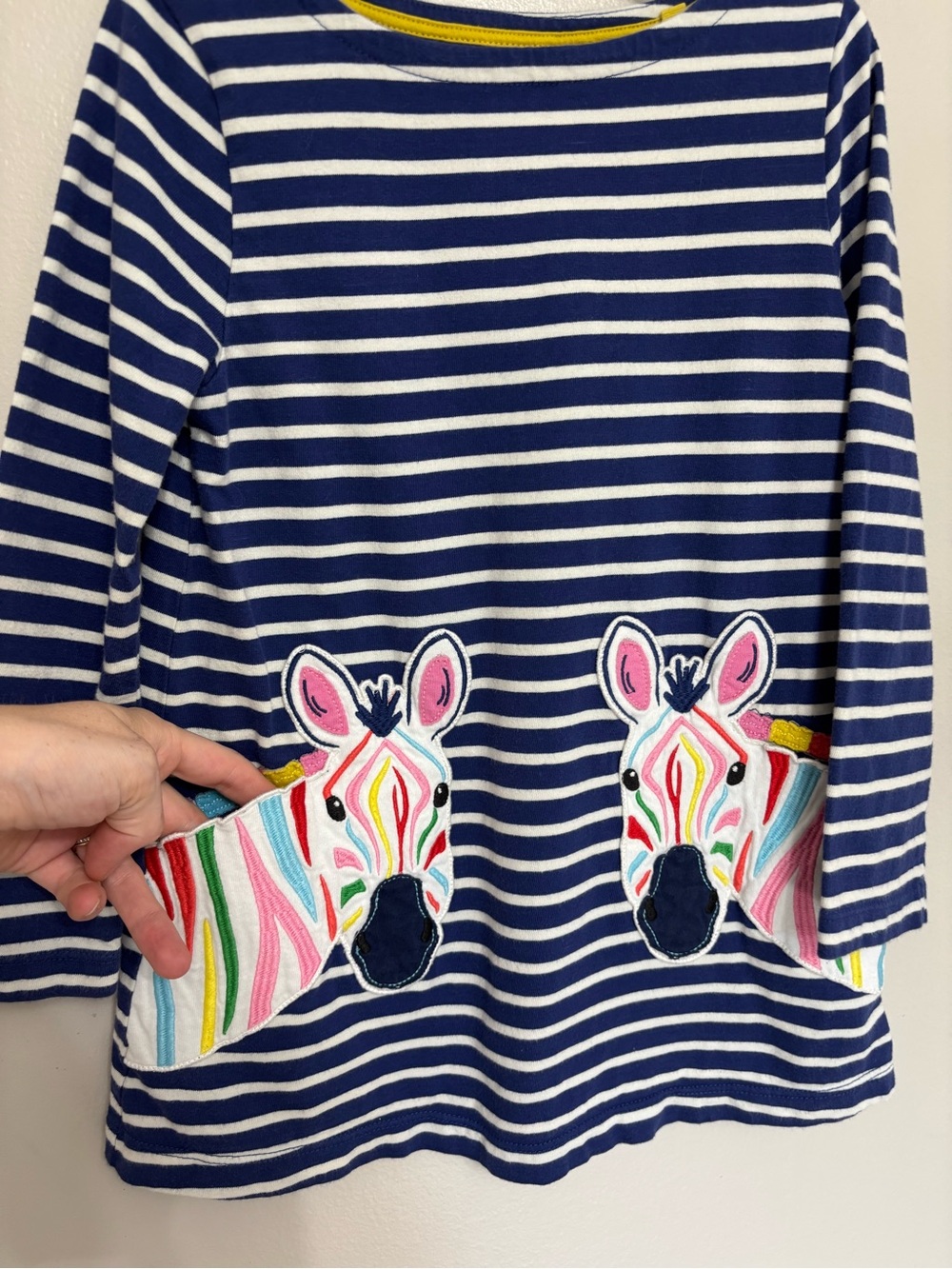 Mini Boden Girls Rainbow Zebra Tunic Dress 100% Cotton - Size 5-6Y - Picture 3 of 6